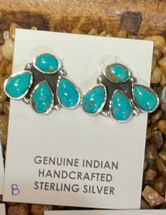 Half Cluster Stud Earrings