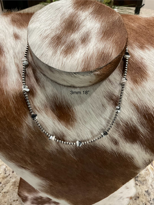 Sterling Silver Pearls with White Buffalo