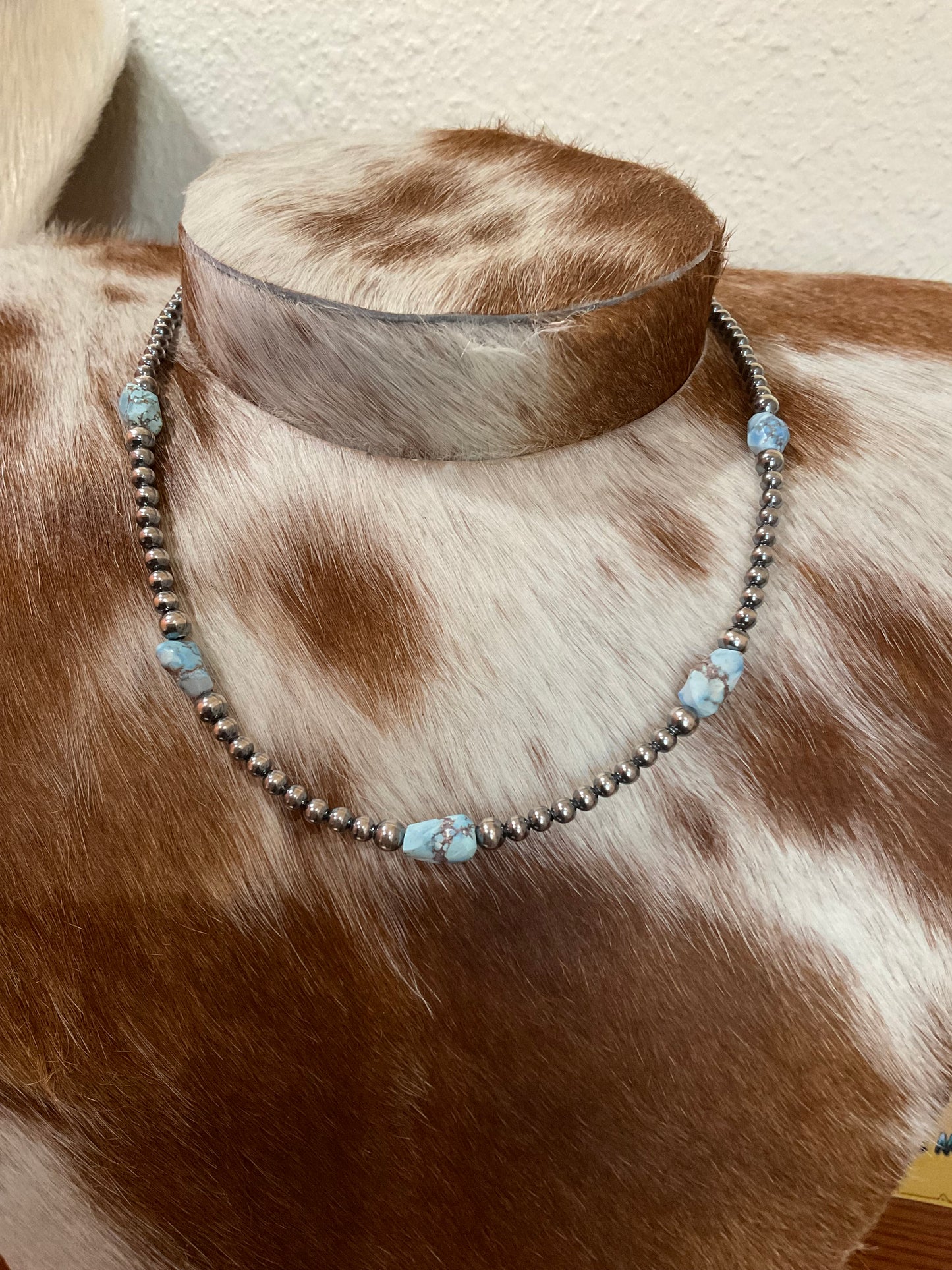 Sterling Silver Pearls With Turquoise