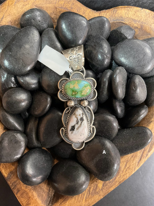 Sonoran Turquoise & White Buffalo Pendants