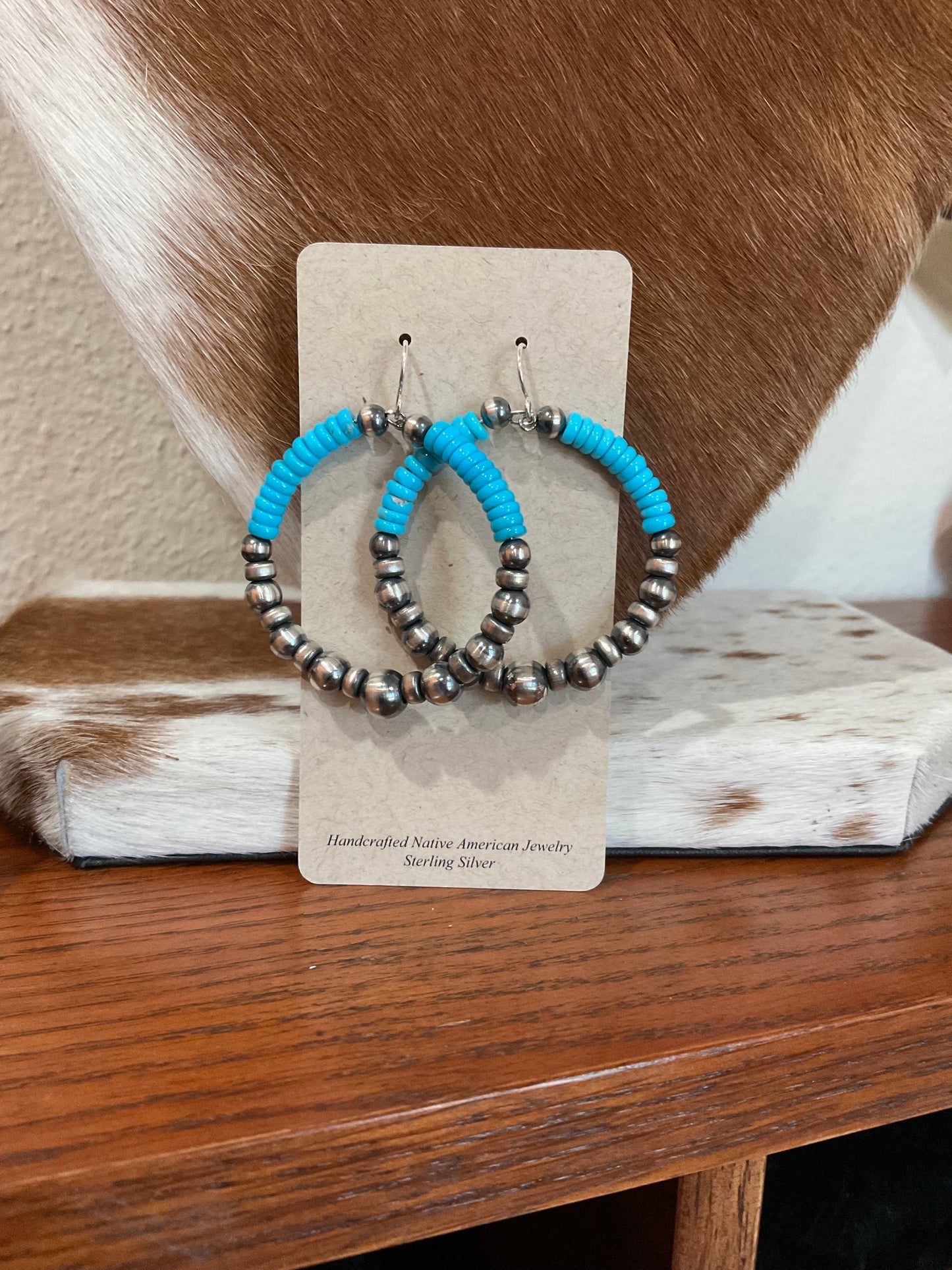 Sleeping Beauty Pearl Hoop Earrings