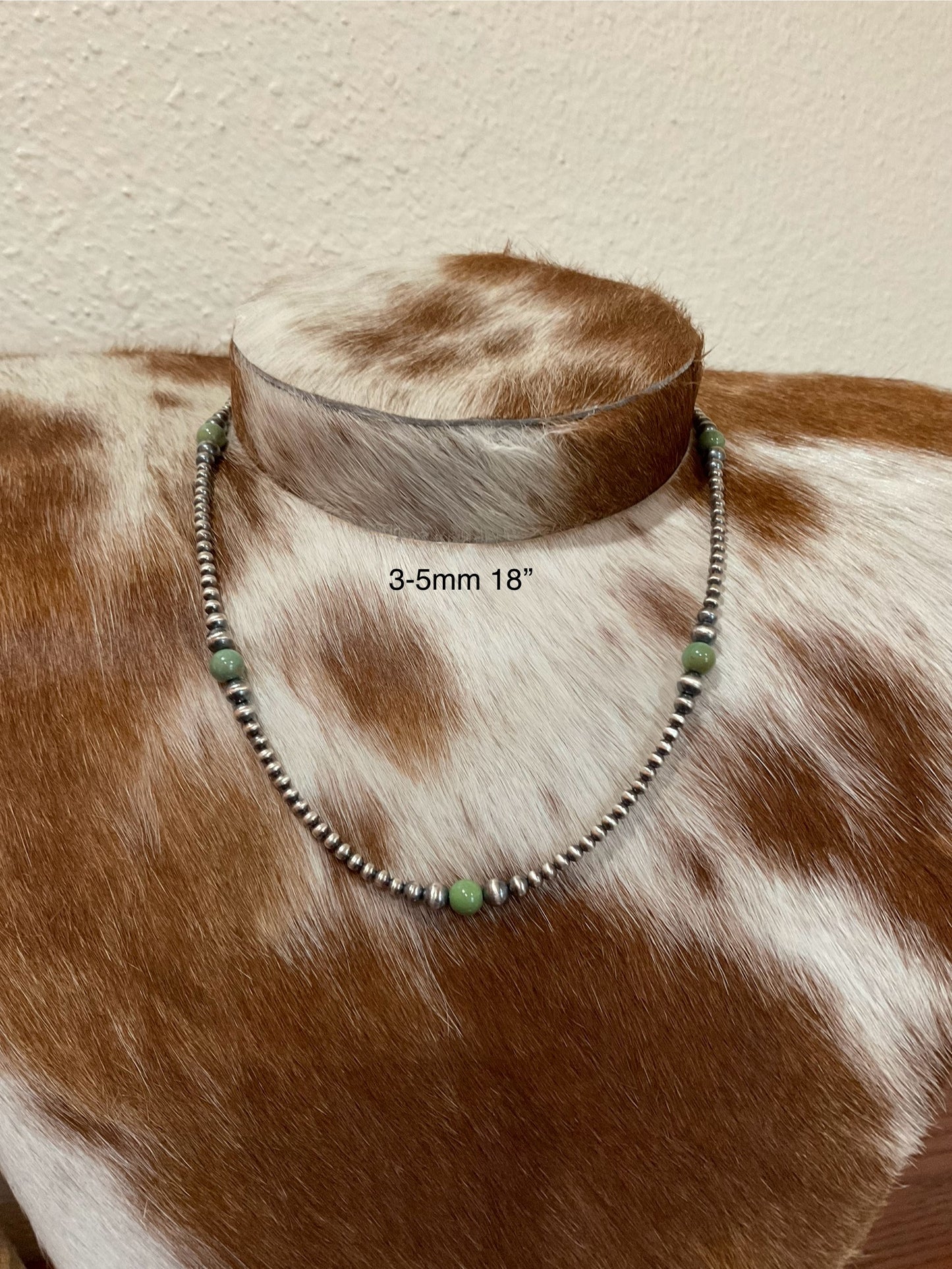Sterling Silver Pearls w/Green Kingman Turquoise