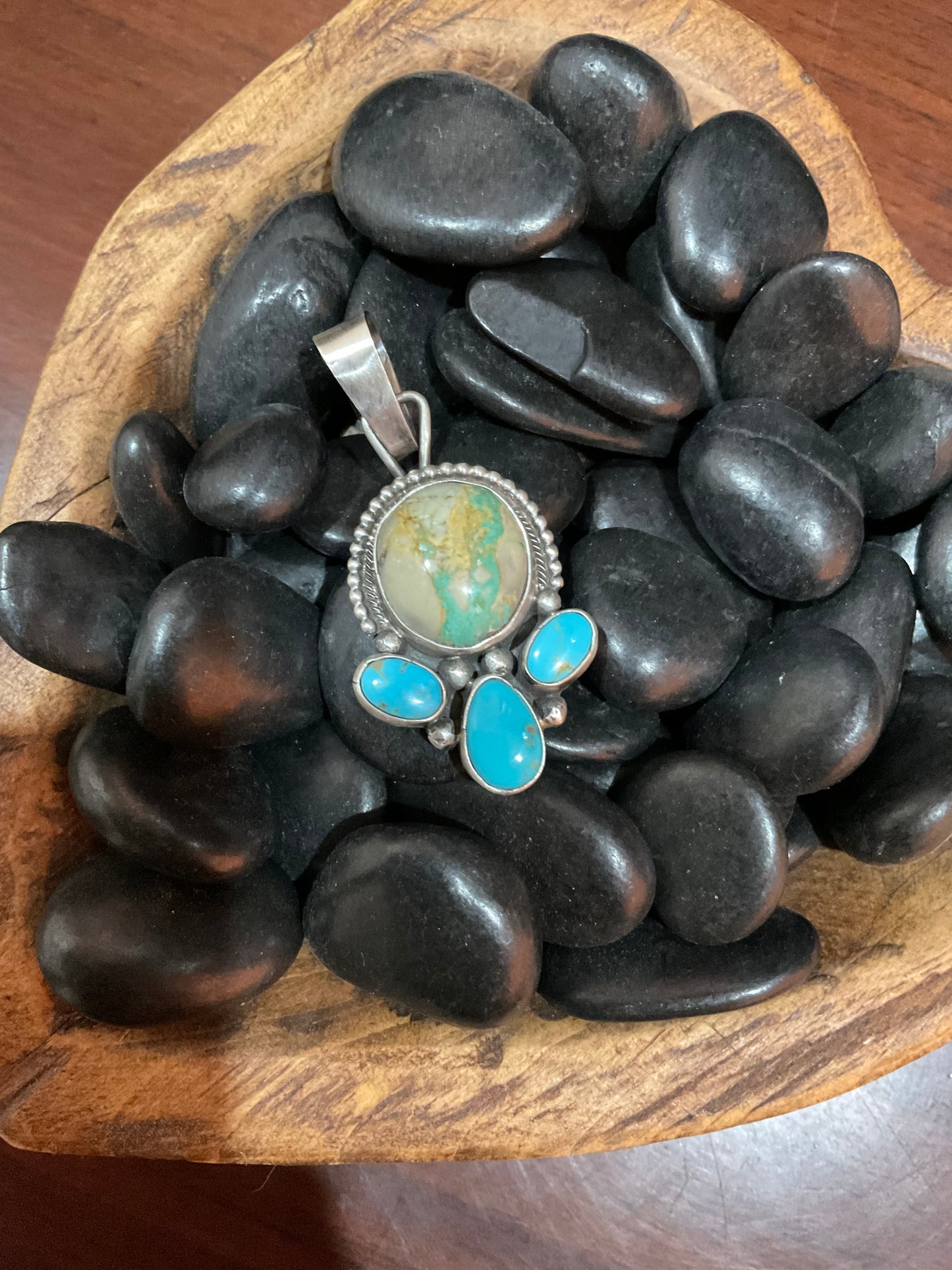Royston Ribbon & Kingman Turquoise Pendant