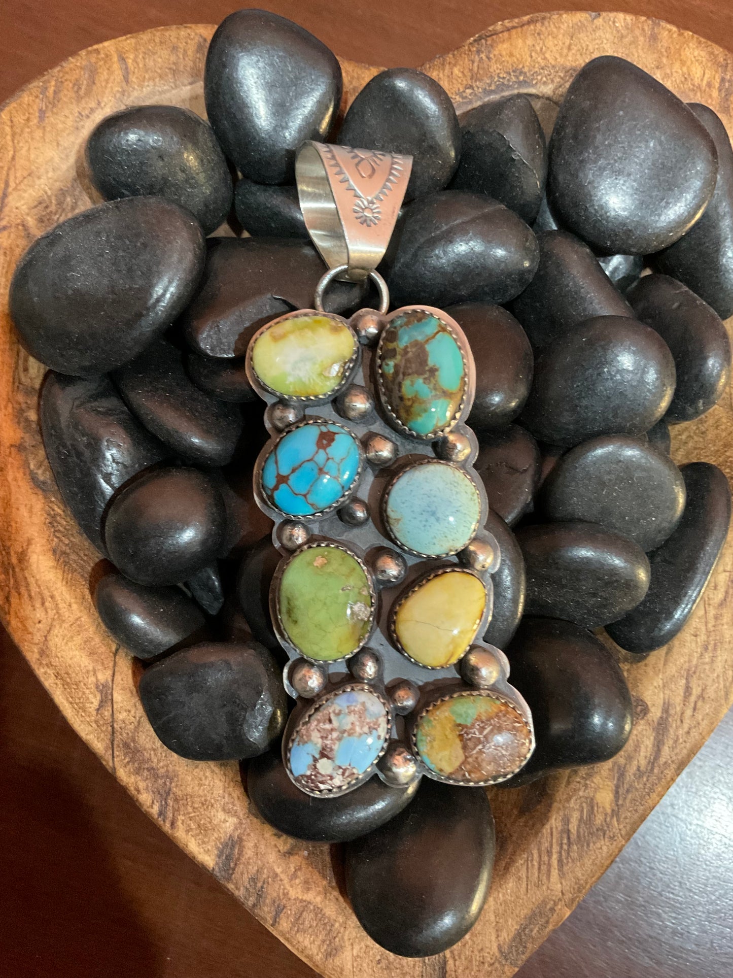 Mixed Turquoise Cluster Pendant