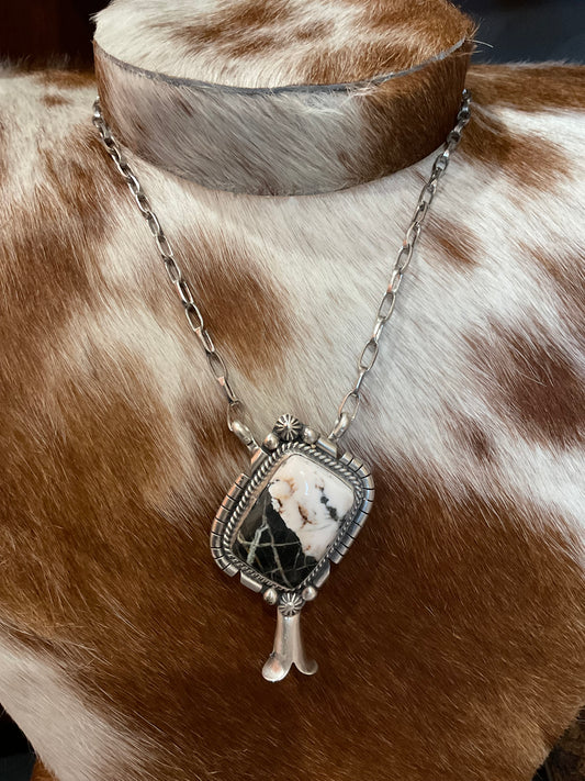 White Buffalo Single Stone Necklaces