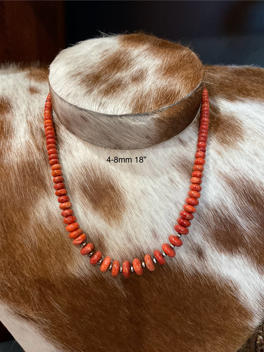 Apple Coral Beaded Necklace