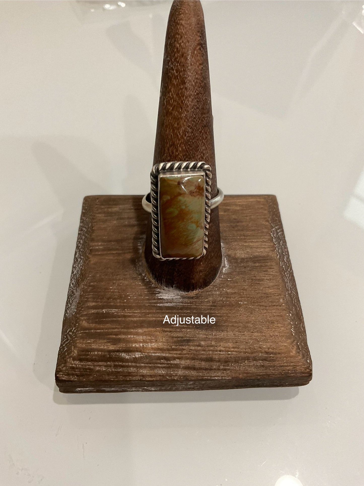Rectangle Green Kingman Ring