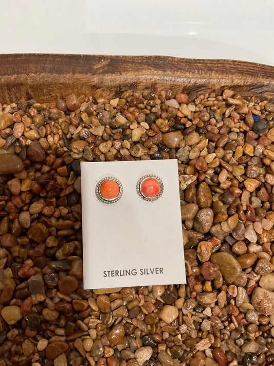 Red Spiny Stud Earrings