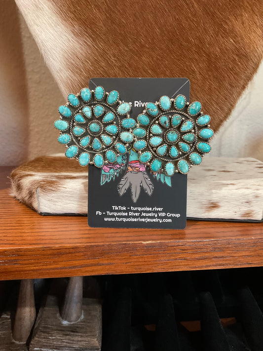 Whitewater Turquoise Cluster Earrings