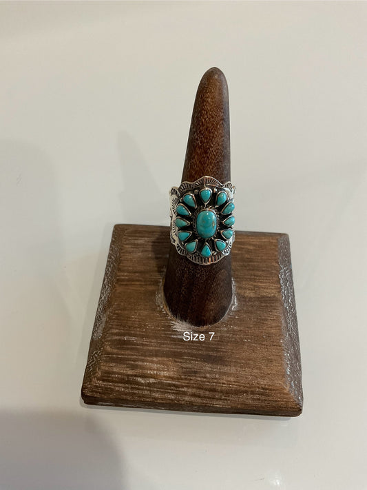 Kingman Cluster Concho Ring