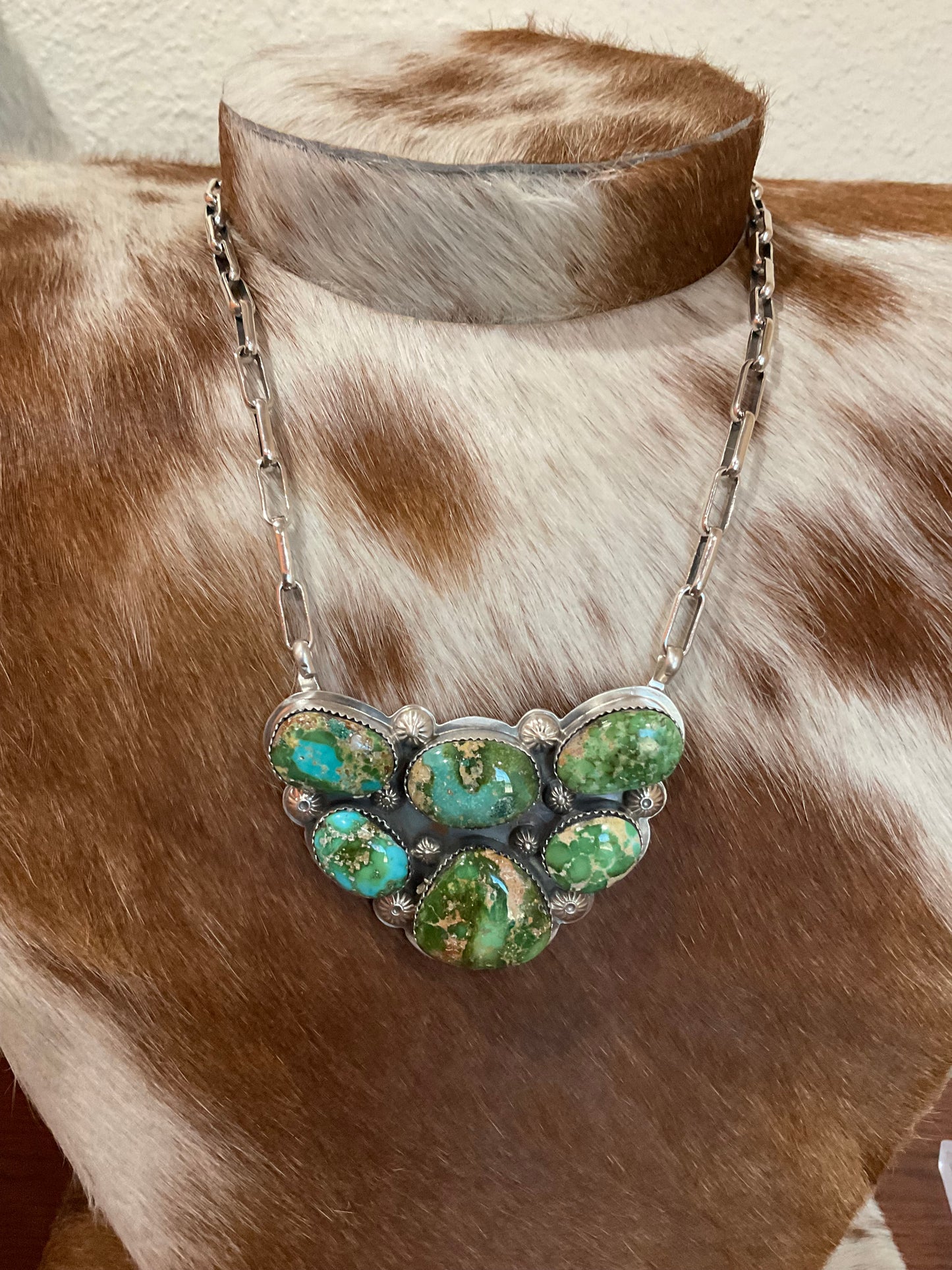 Sonoran Gold Turquoise XL Half Cluster Necklace