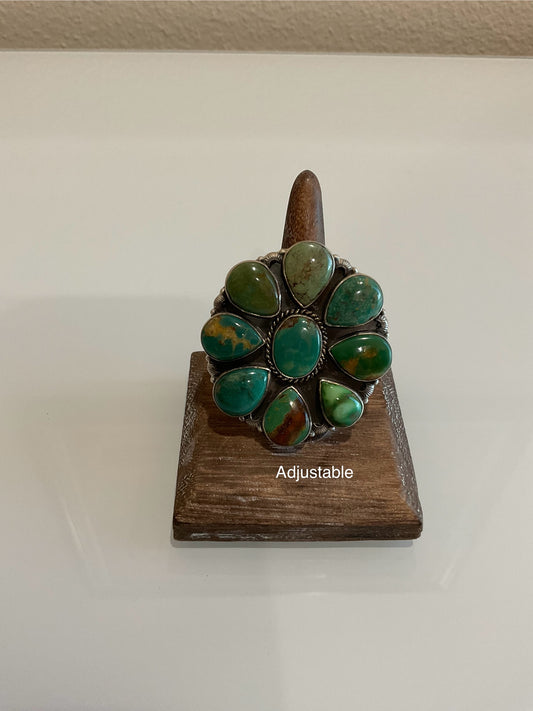 Pilot Mountain Turquoise Cluster Ring