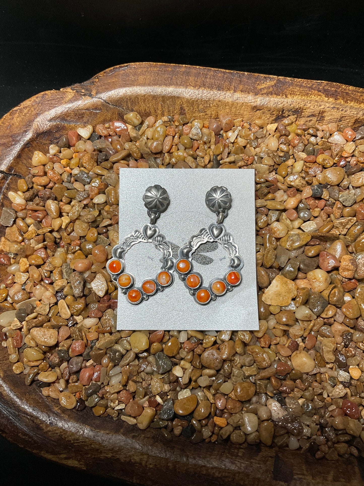 Orange Spiny Annie Hoskie Hoop Earrings