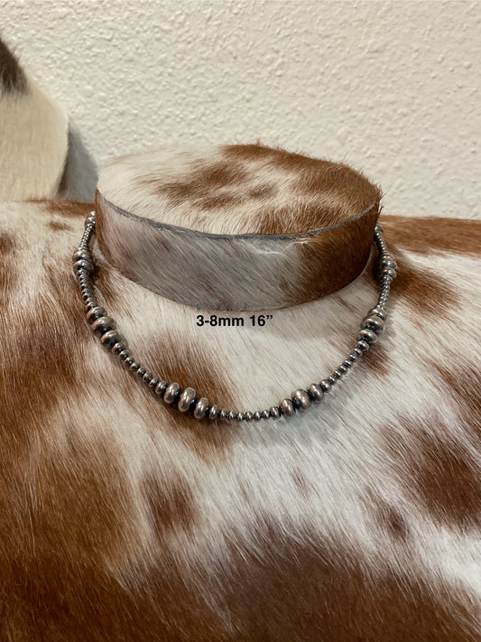 16” Variegated Sterling Silver Pearls