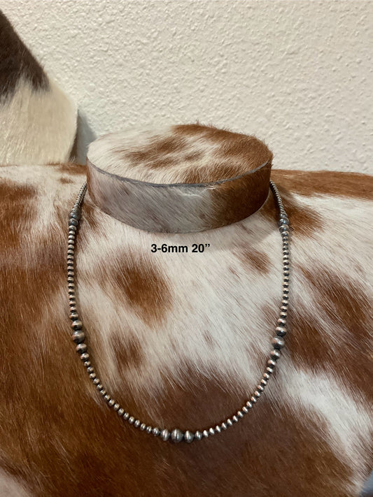 20” Variegated Sterling Silver Pearls