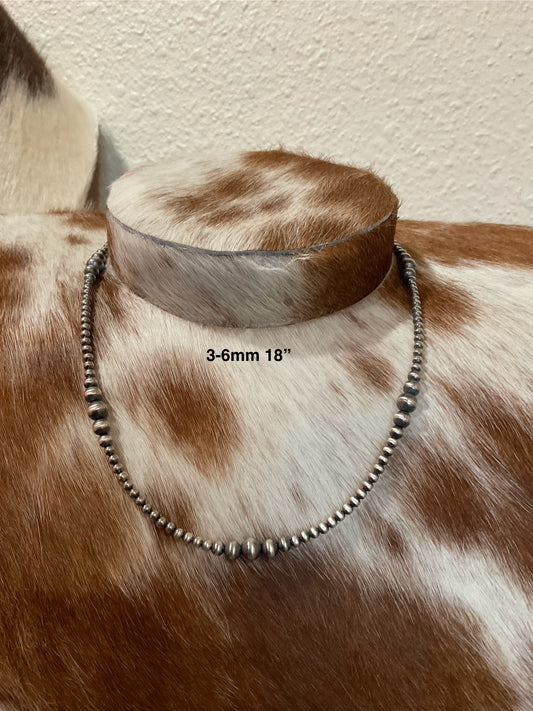 18” Variegated Sterling Silver Pearls