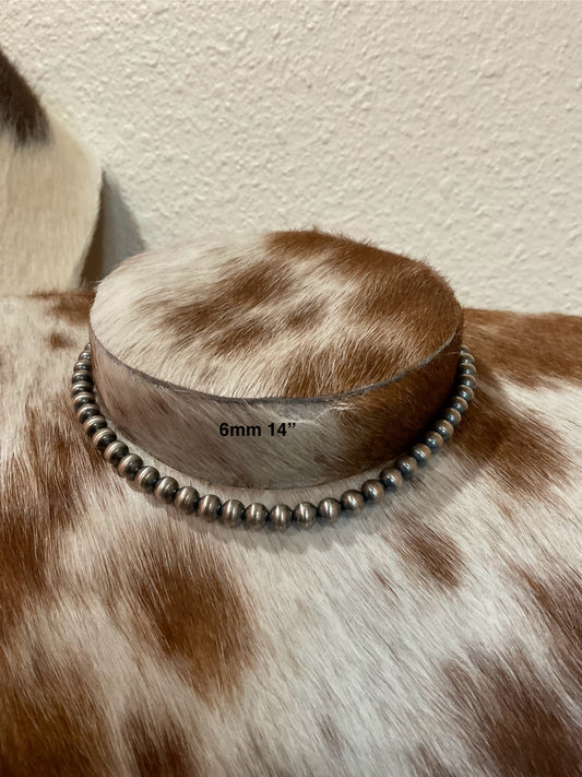 14” 6mm Sterling Silver Pearl Choker