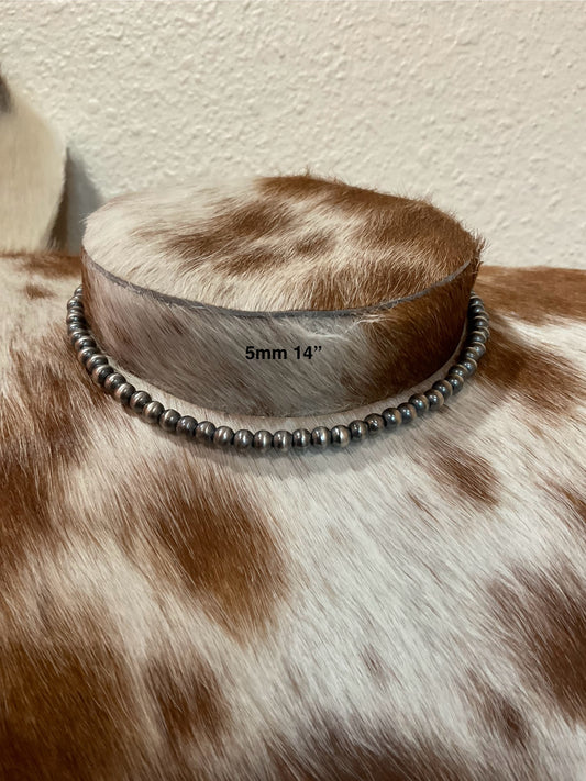 14” 5mm Sterling Silver Pearl Choker