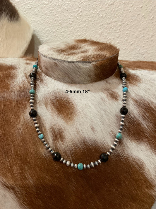 Sterling Silver Pearls w/Kingman & Black Onyx