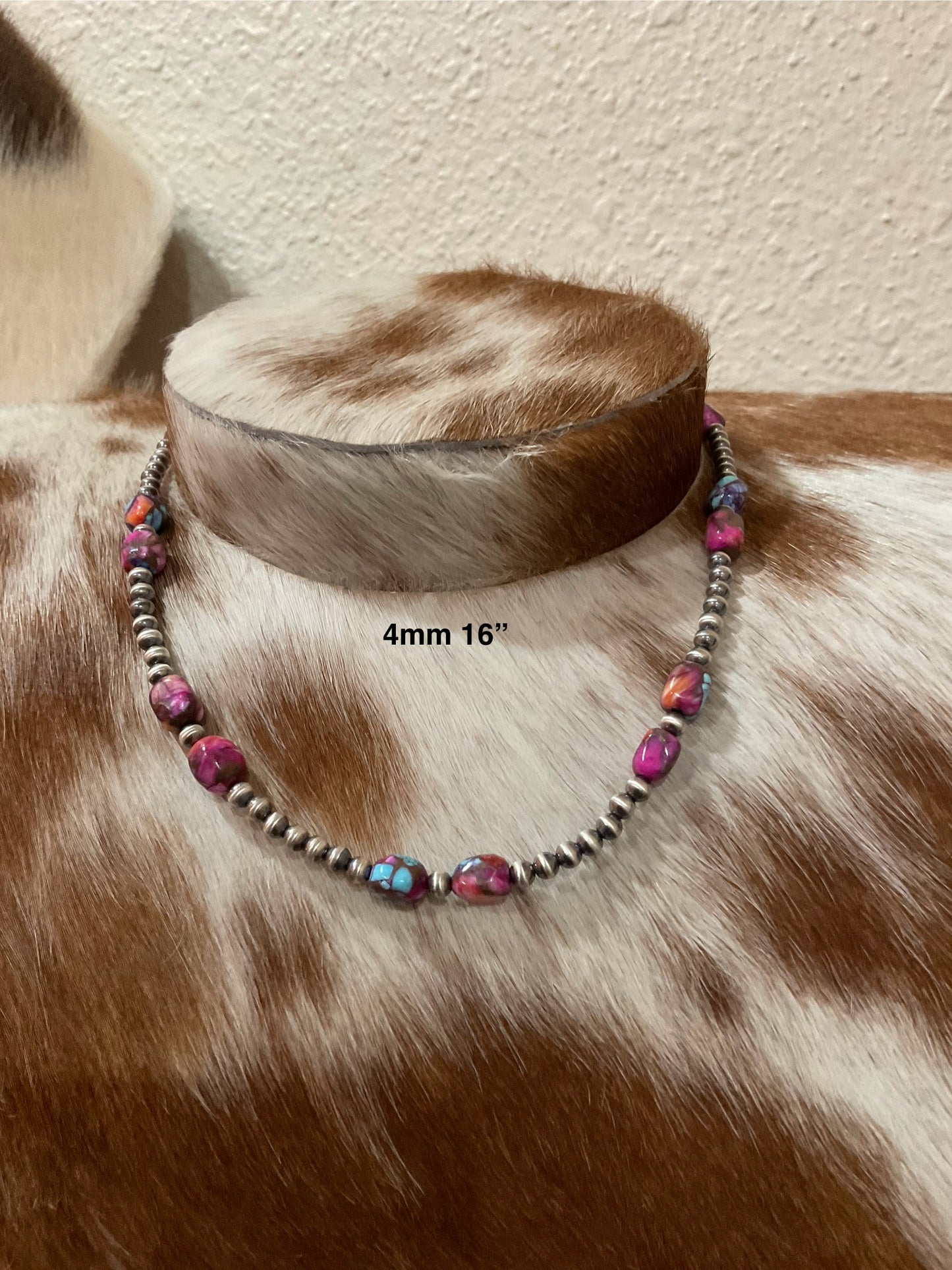 Sterling Silver Pearls w/Pink Dahlia