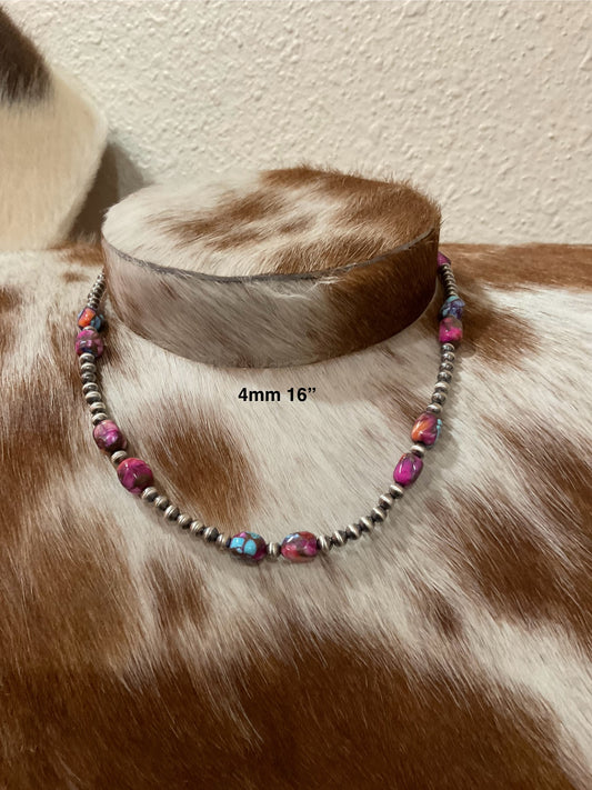 Sterling Silver Pearls w/Pink Dahlia