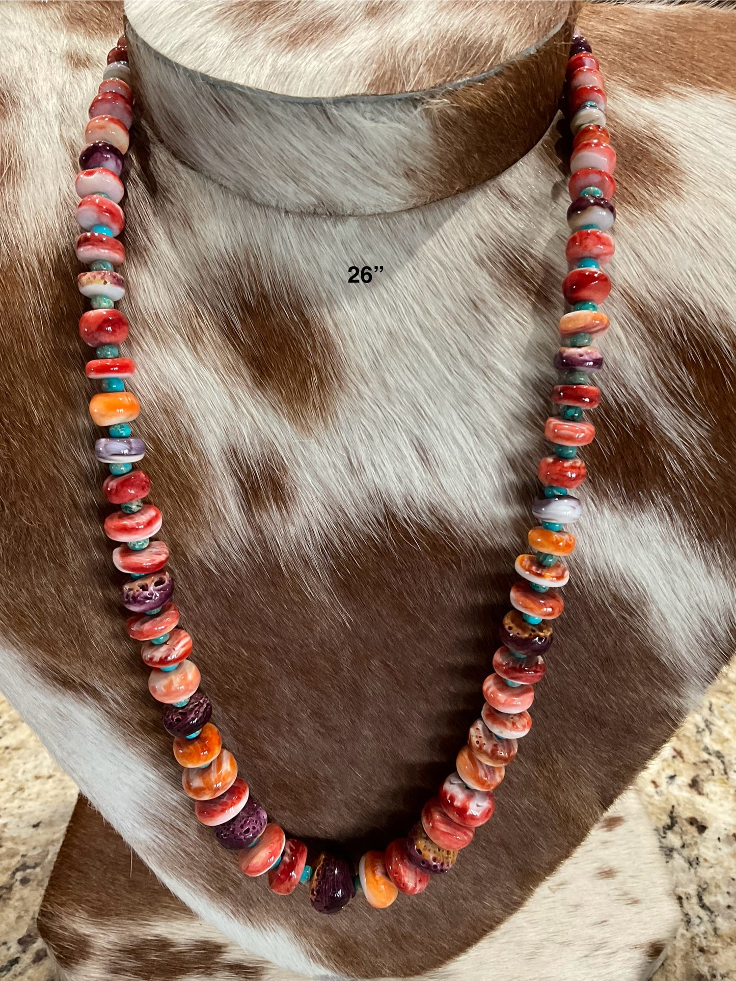 Spiny Oyster & Kingman Turquoise Necklace