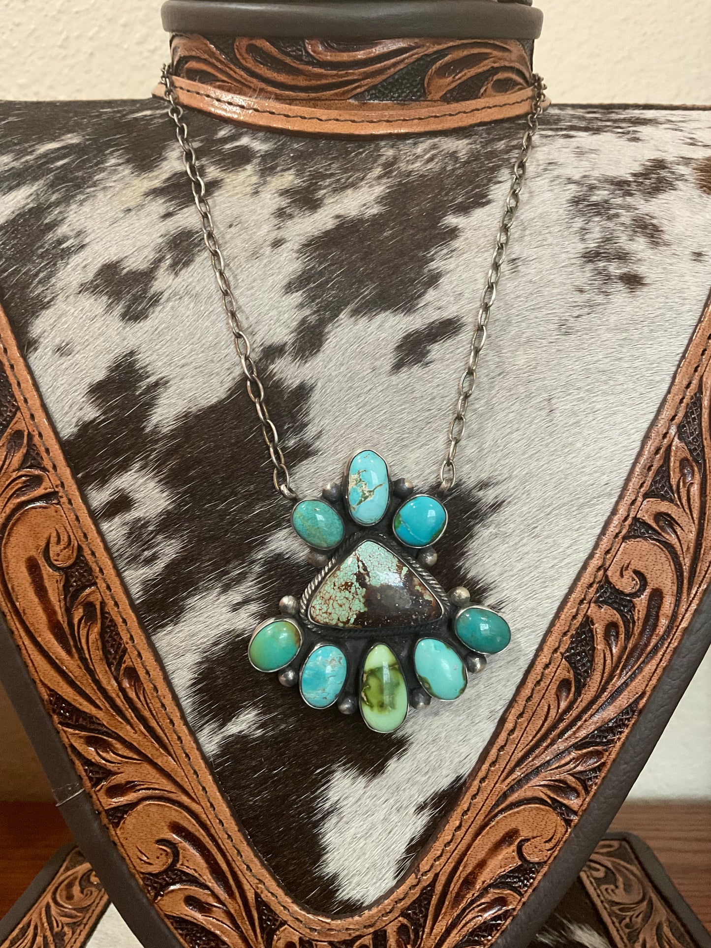 Mixed Turquoise Cluster Necklace