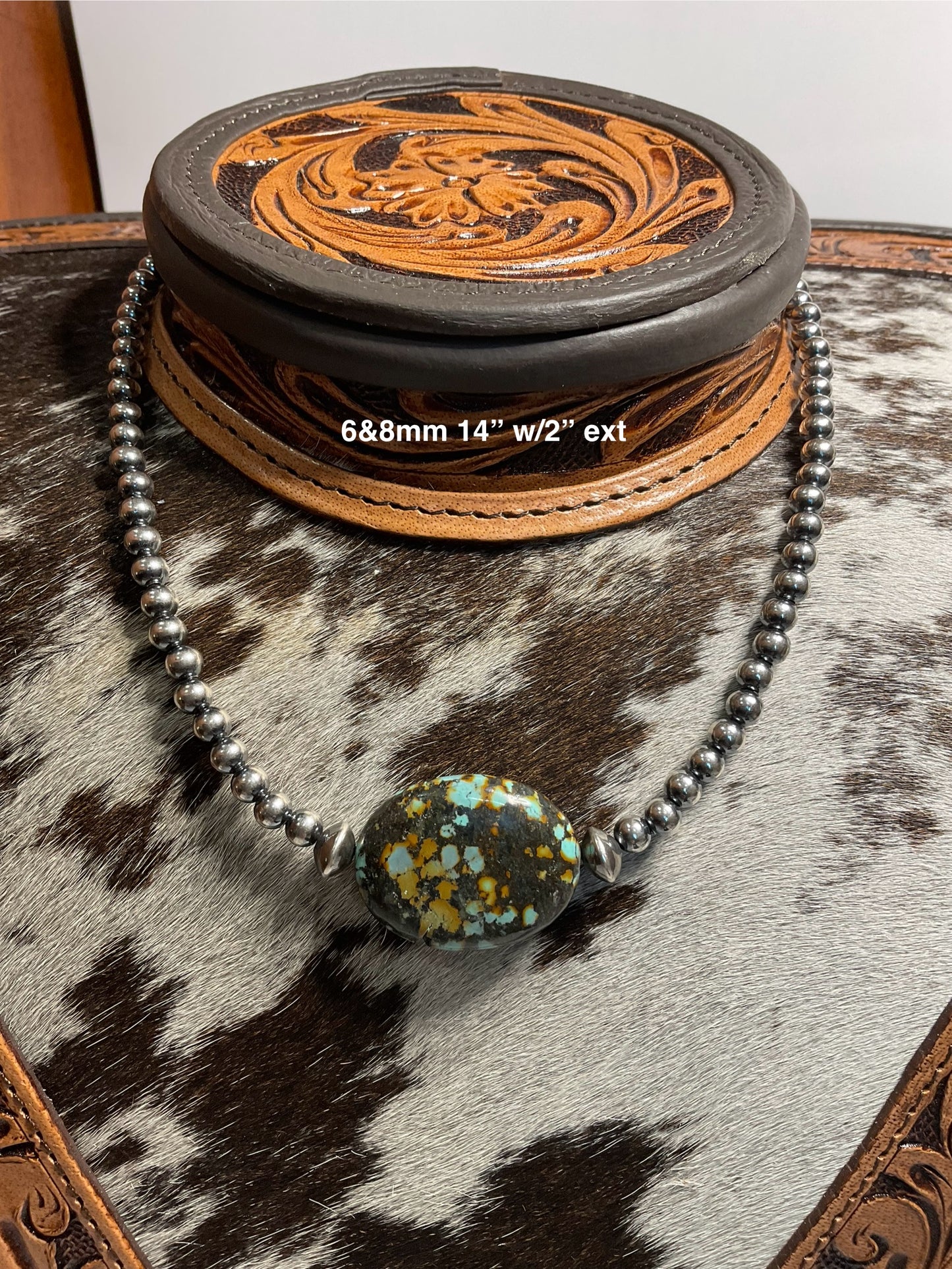 Sterling Silver Pearls w/Tibetan Turquoise Choker