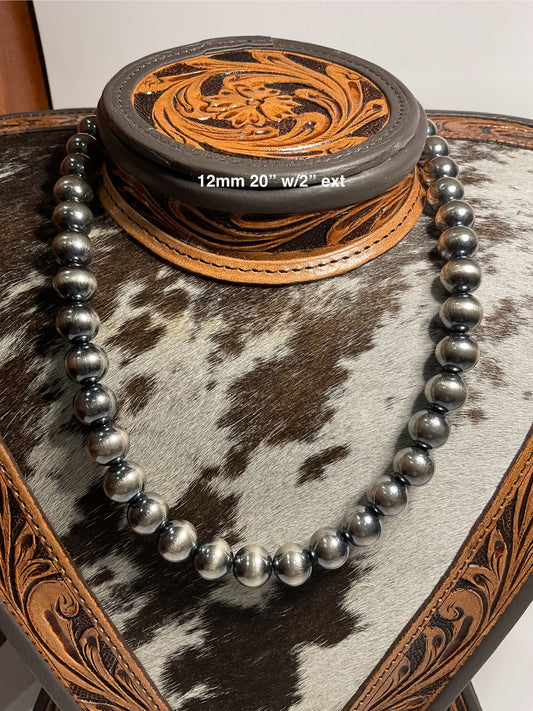 20” 12mm Sterling Silver Pearls