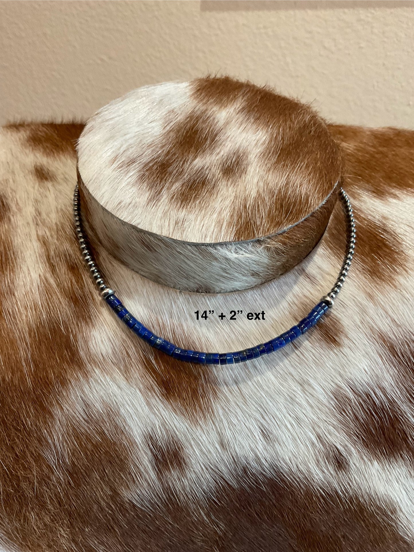 Sterling Silver Pearls w/Lapis Choker