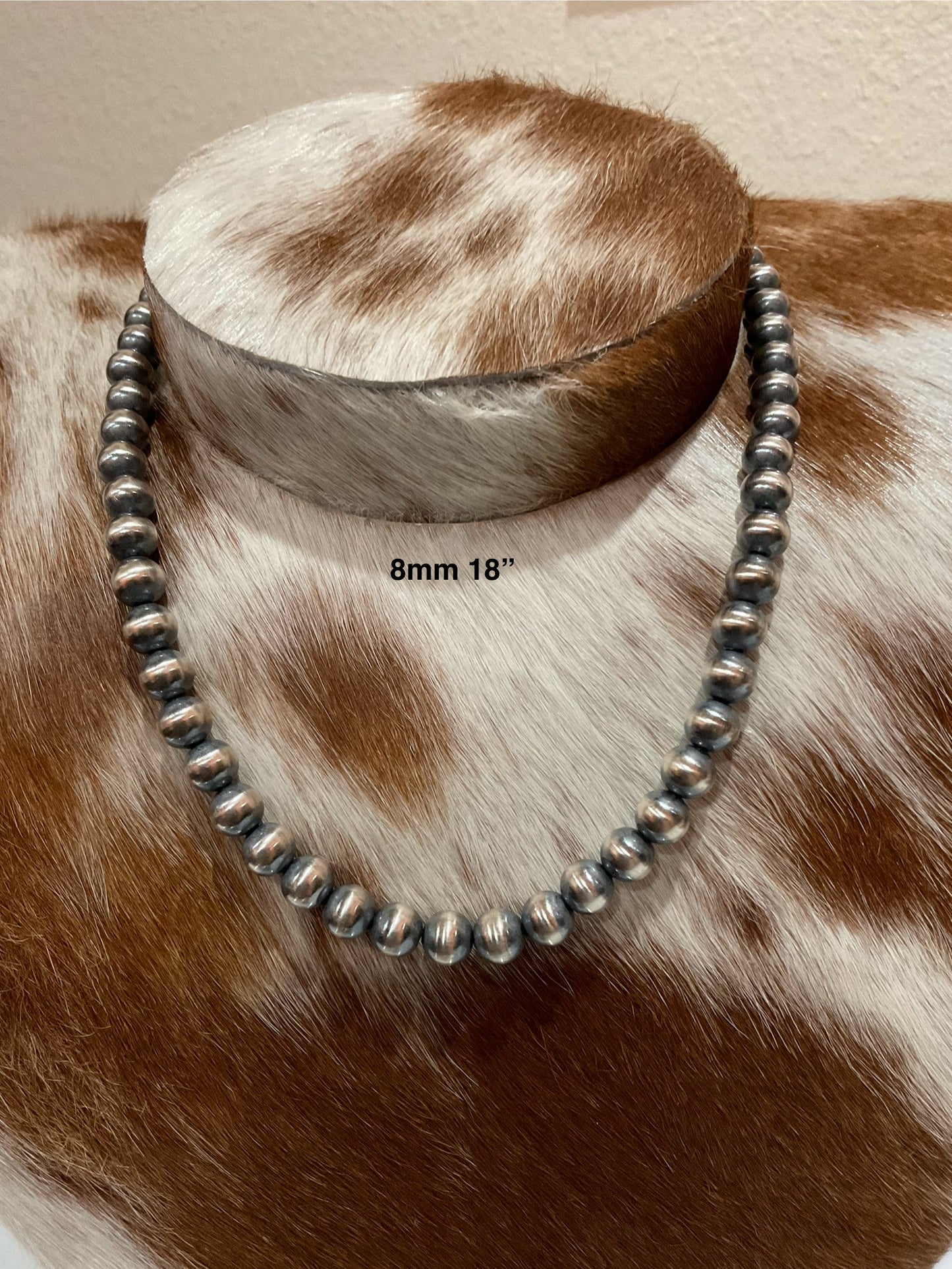 18” 8mm Sterling Silver Pearls