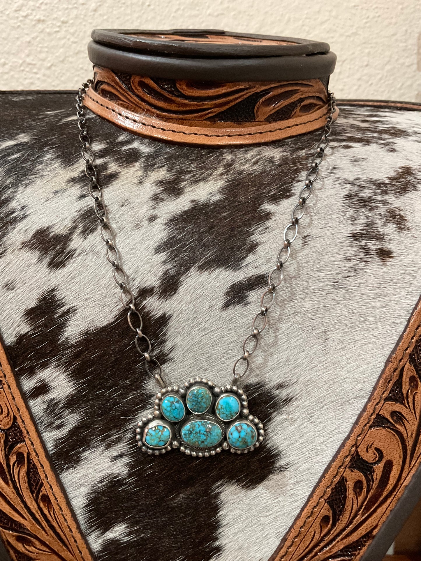 Water Web Kingman Half Cluster Necklace