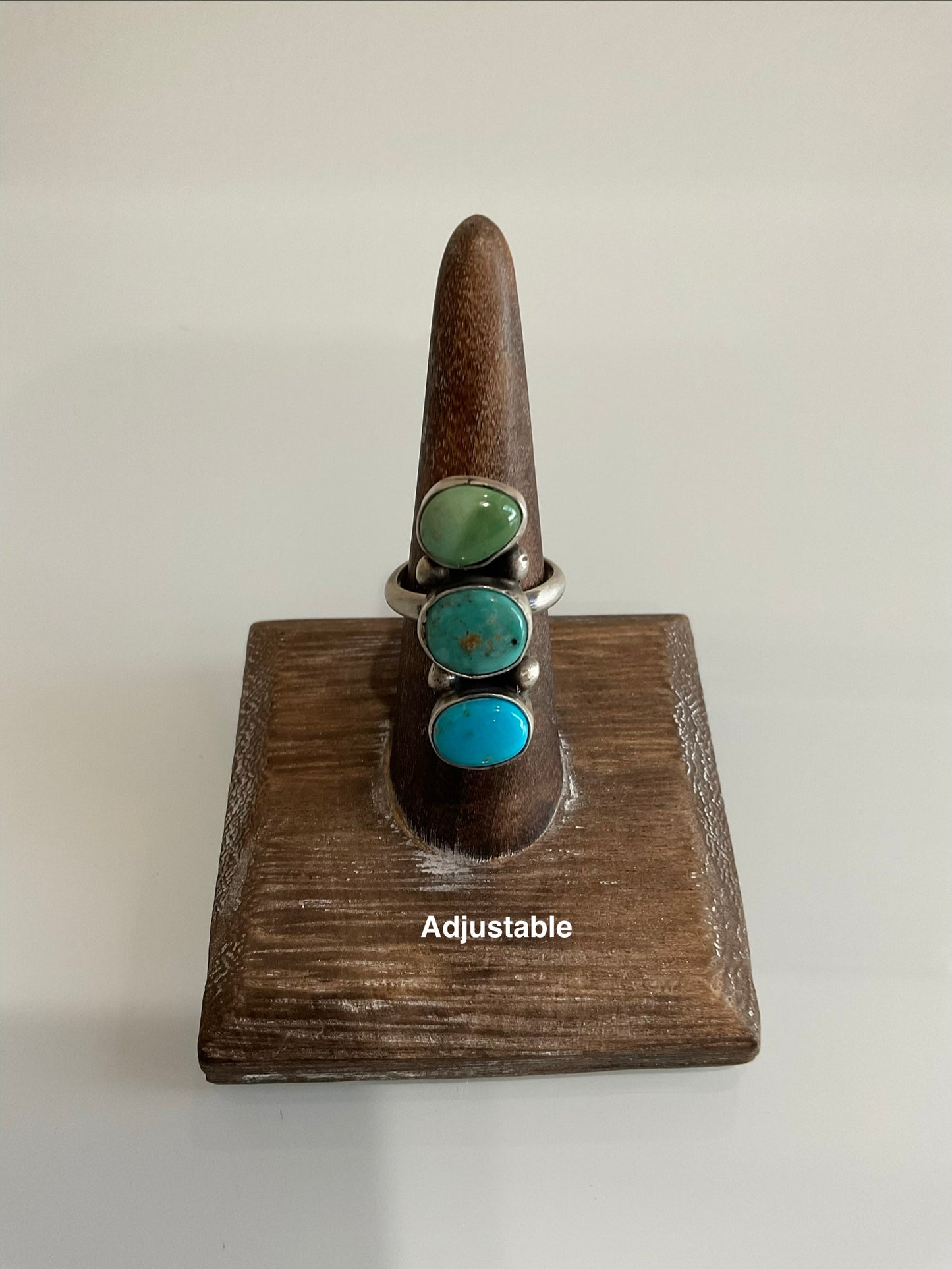 Mixed Turquoise 3 Stone Ring