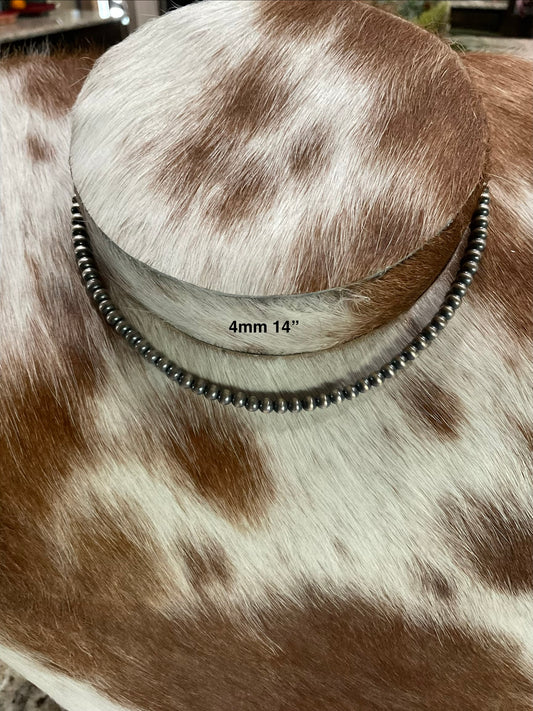 14” 4mm Sterling Silver Pearl Choker