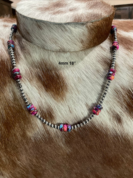 Sterling Silver Pearls w/Pink Dahlia