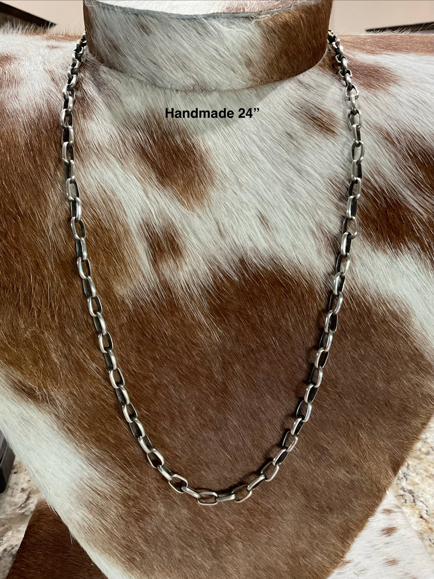 24” Handmade Sterling Silver Paperclip Chain