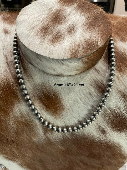 16”-18” 6mm Sterling Silver Pearls