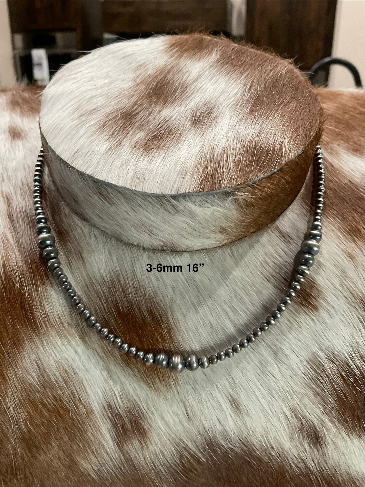 16” 3-6mm Variegated Sterling Silver Pearls