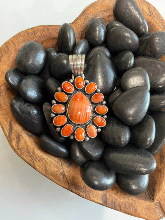 Orange Spiny Cluster Pendant