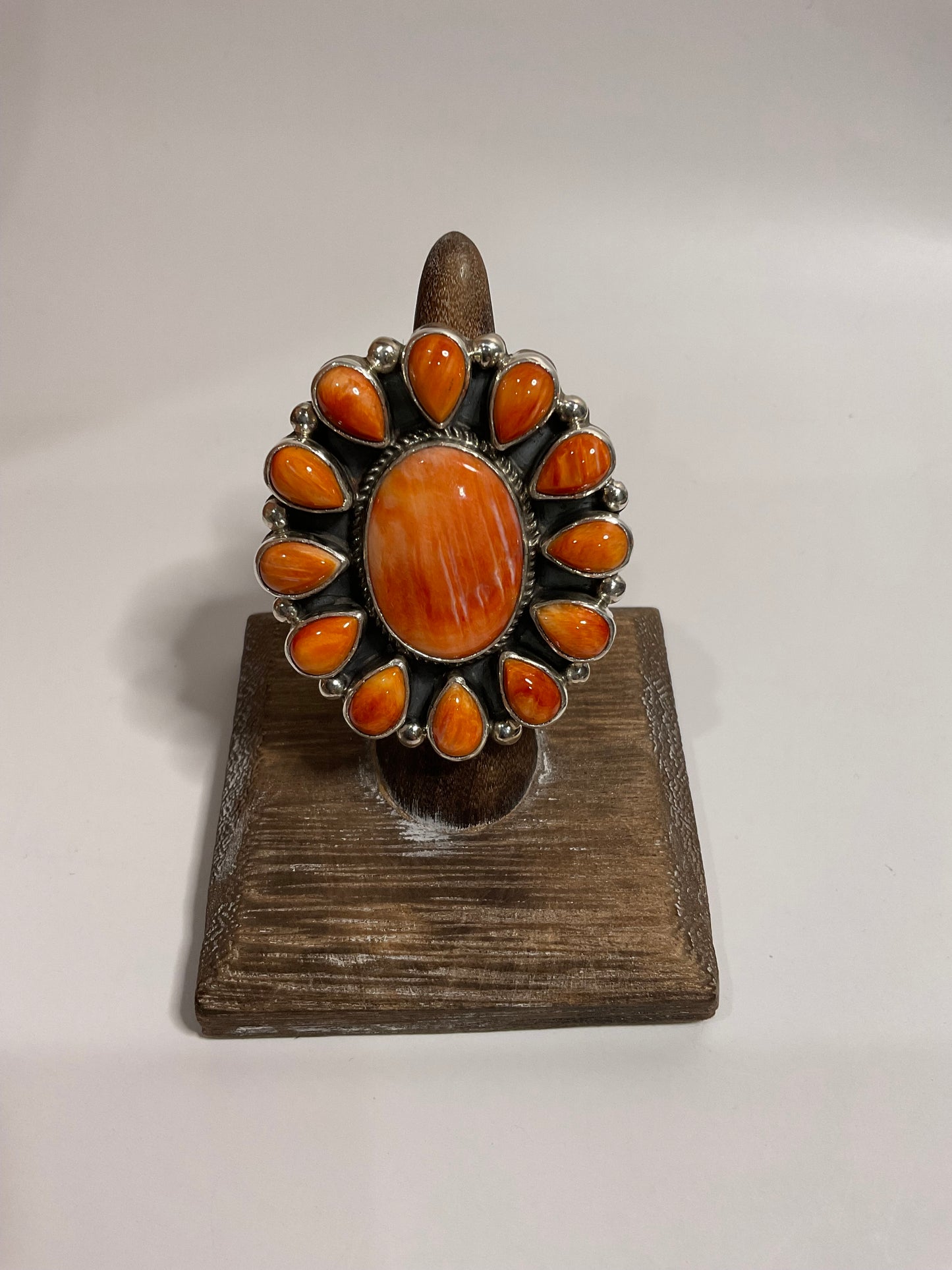 Orange Spiny Cluster Ring