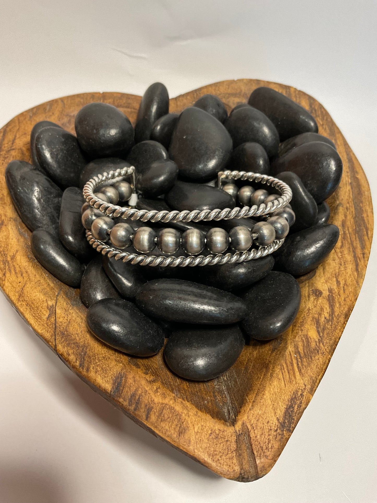 Sterling Silver w/7mm Sterling Silver Pearls Cuff