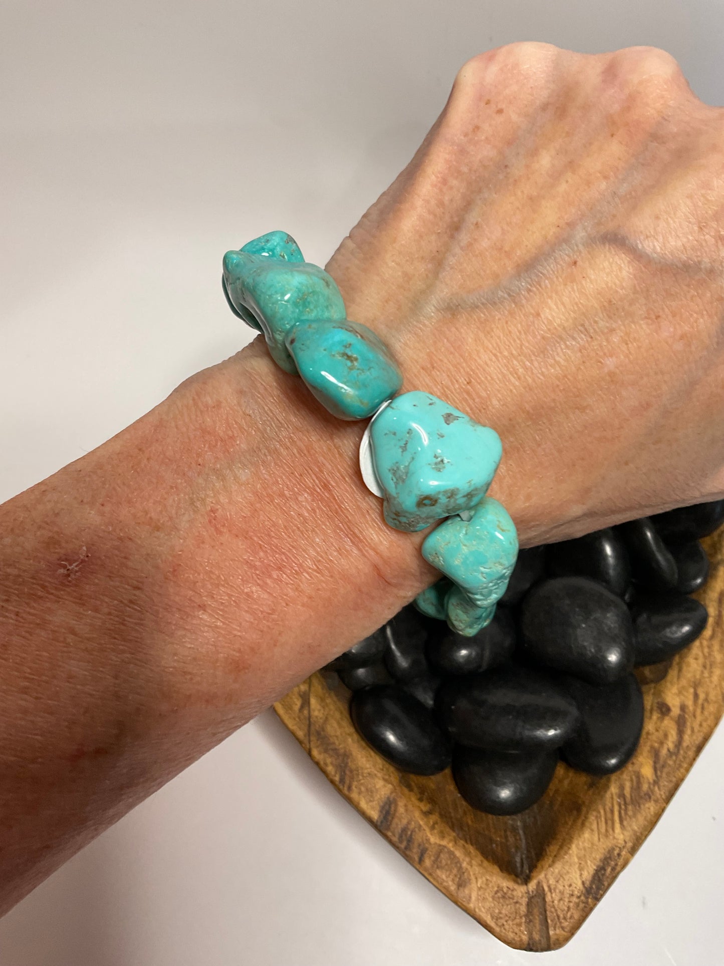 Chunky Campitos Turquoise Stretchy Bracelet