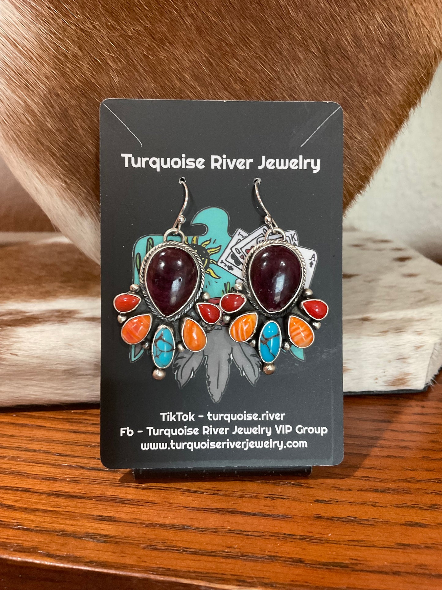 Multistone Cluster Dangle Earrings
