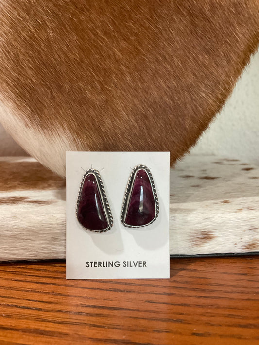 Purple Spiny Stud Earrings