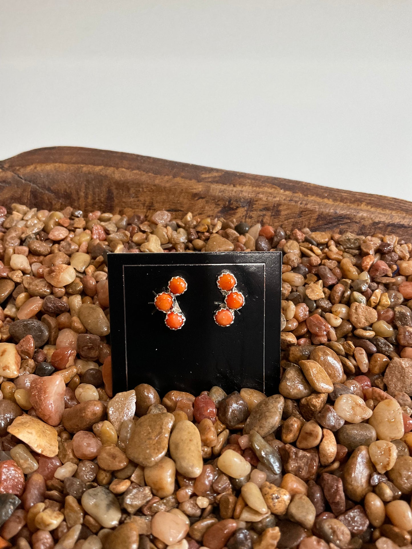 Orange Spiny Stud Earrings