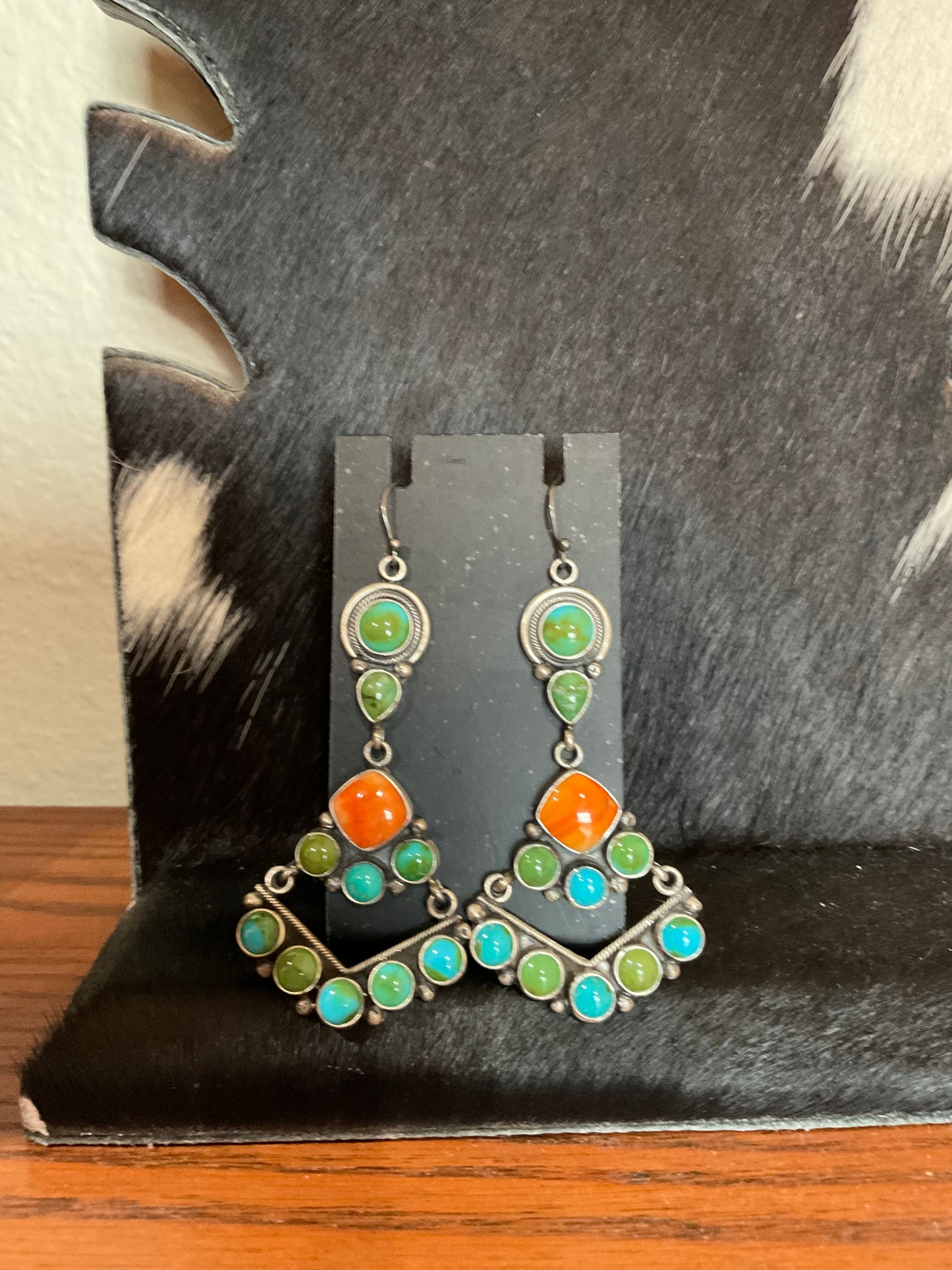 Sonoran Gold & Orange Spiny Chandelier Earrings