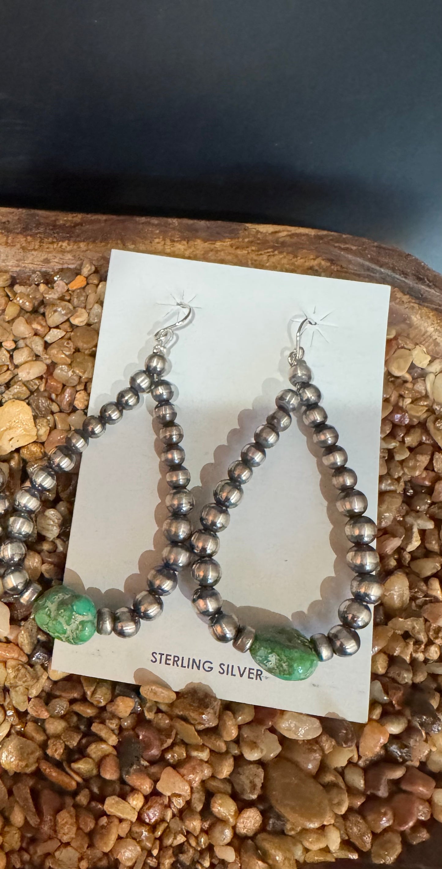 Sonoran Gold Turquoise Pearl Hoop Earrings