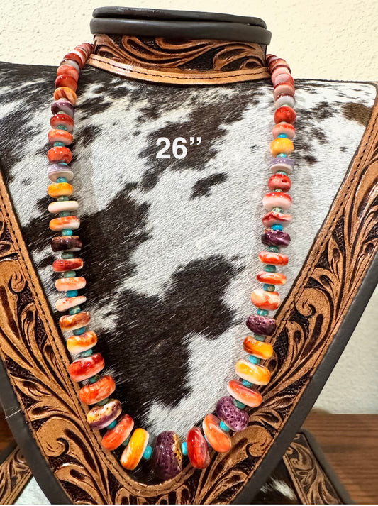 Spiny Oyster & Kingman Turquoise Necklace