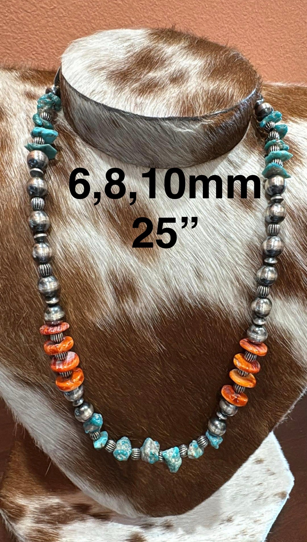 Sterling Silver Pearls w/Whitewater & Orange Spiny